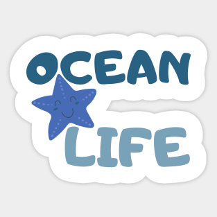 Ocean Life. Fun Summer, Beach, Sand, Surf Design. Sticker
